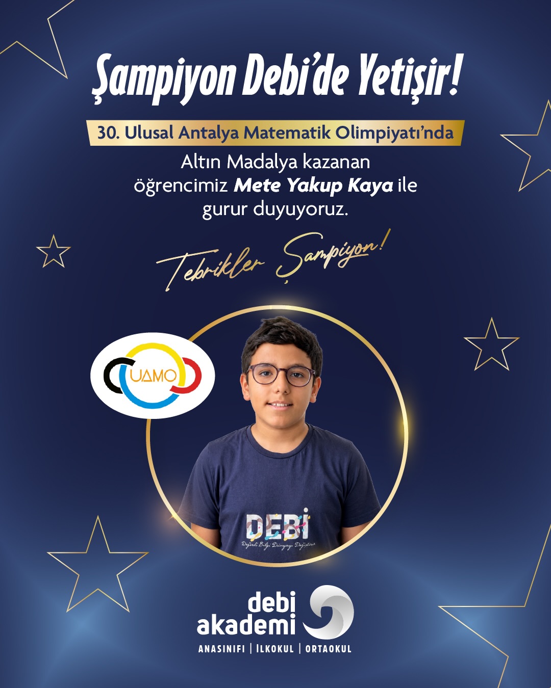 30. Ulusal Antalya Matematik Olimpiyatı’nda Altın Madalya Başarısı